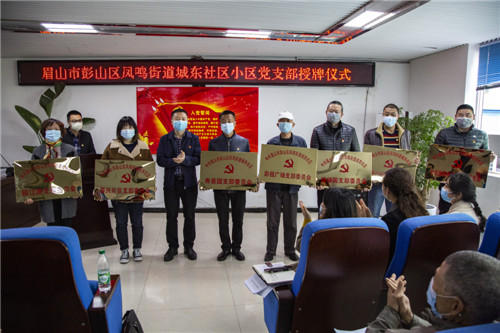 图为：眉山市彭山区凤鸣街道城东社区小区党支部授牌仪式.jpg