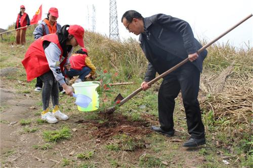 前锋区：得胜小学开展义务植树活动