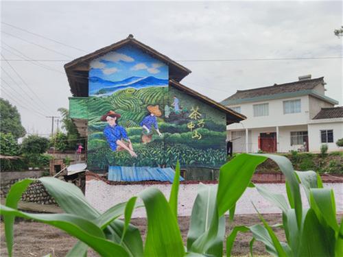 洪雅县：多彩墙绘 扮靓乡村