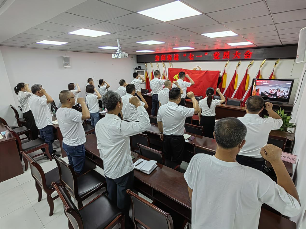 广安经开区奎阁街道召开“七一”党员大会