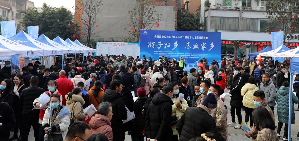 2023年丹棱县“春风行动”暨返乡人才现场招聘会举办