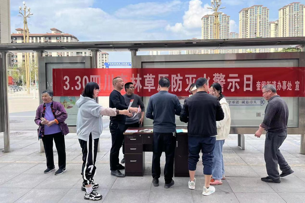 广安经开区奎阁街道开展“3·30”森林草原防灭火宣传活动