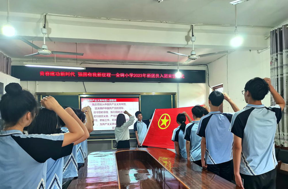 巴州区金碑小学举行新团员入团仪式