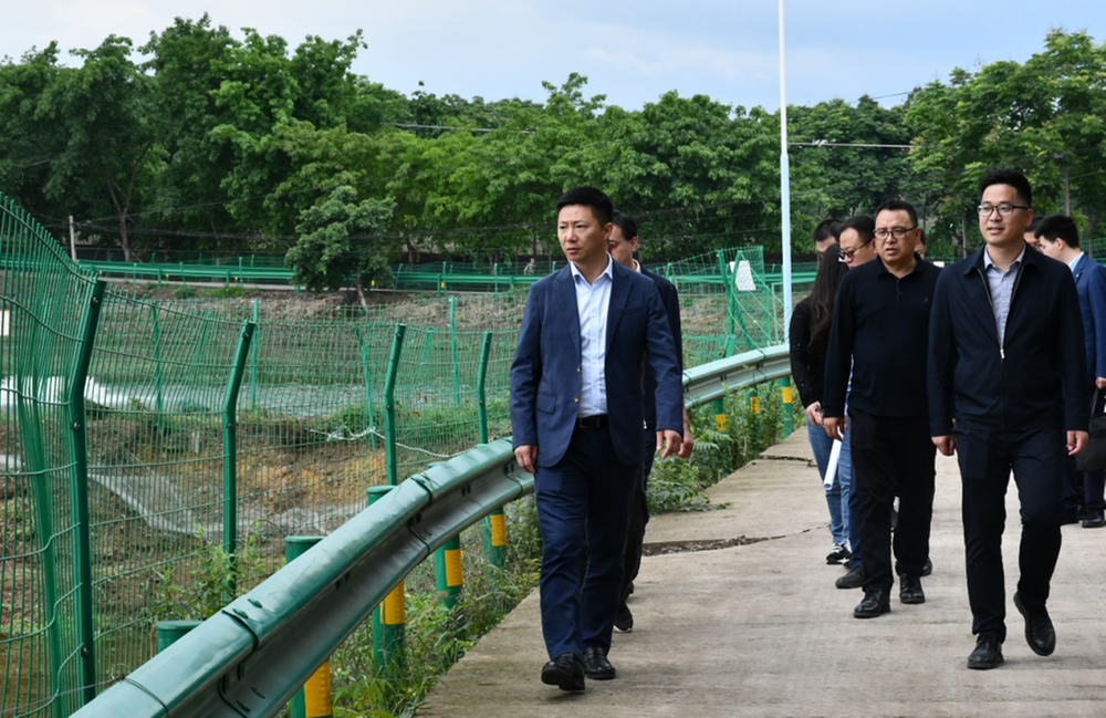 内江市市中区领导调研农村面貌改善并开展巡河工作