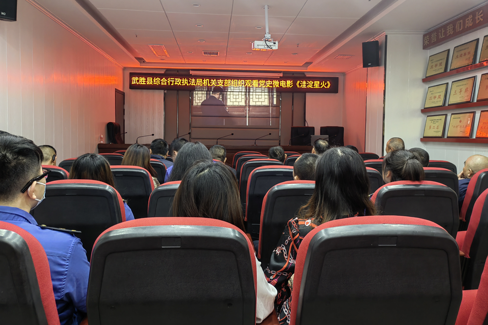 武胜县综合行政执法局机关看电影学党史