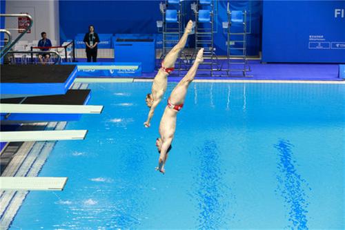 成都大运会简阳赛区跳水场馆开始迎接各国运动员开展适应性训练