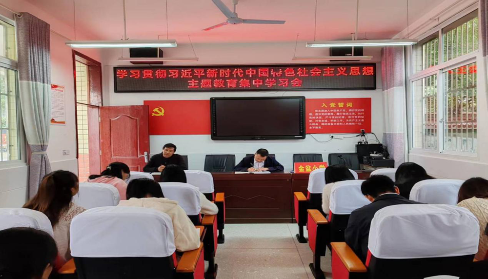 金盆小学召开学习贯彻习近平新时代中国特色社会主义思想主题教育集中学习会