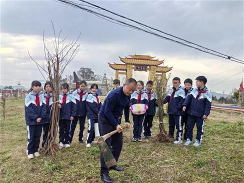 巴州区九小开展植树节劳动教育实践活动