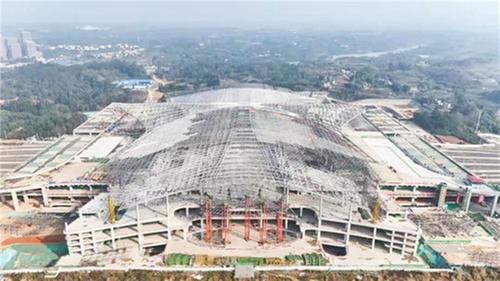 中铁科研院西南院参建四川省最大高铁站天府站钢结构施工全面完成