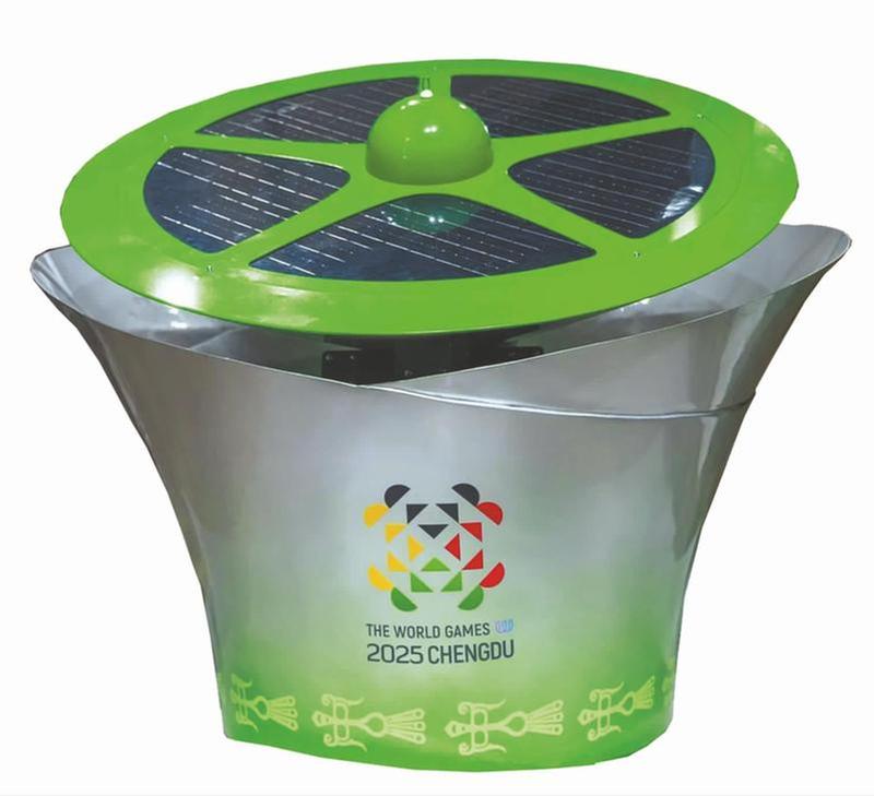 成都世运会火炬及配套组件集中亮相